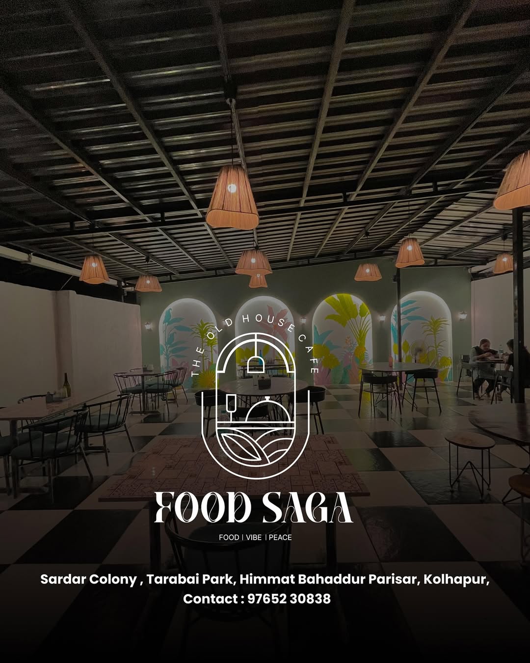 Food Saga Café interior with modern design and natural light